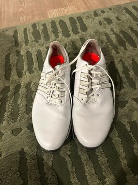 adidas White Men's Golf Sneakers with Red Insoles